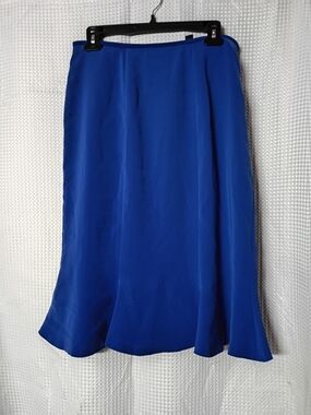Kasper Royal Blue A-Line Midi Skirt